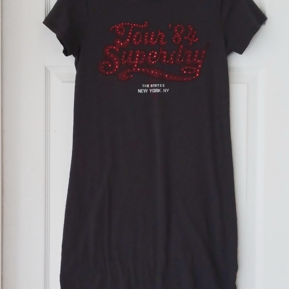 Superdry Charcoal Mini Dress with Red Accents